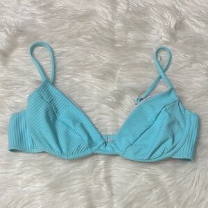 VYB Light Blue Underwire Textured Bikini Top Size XL Light Flaws